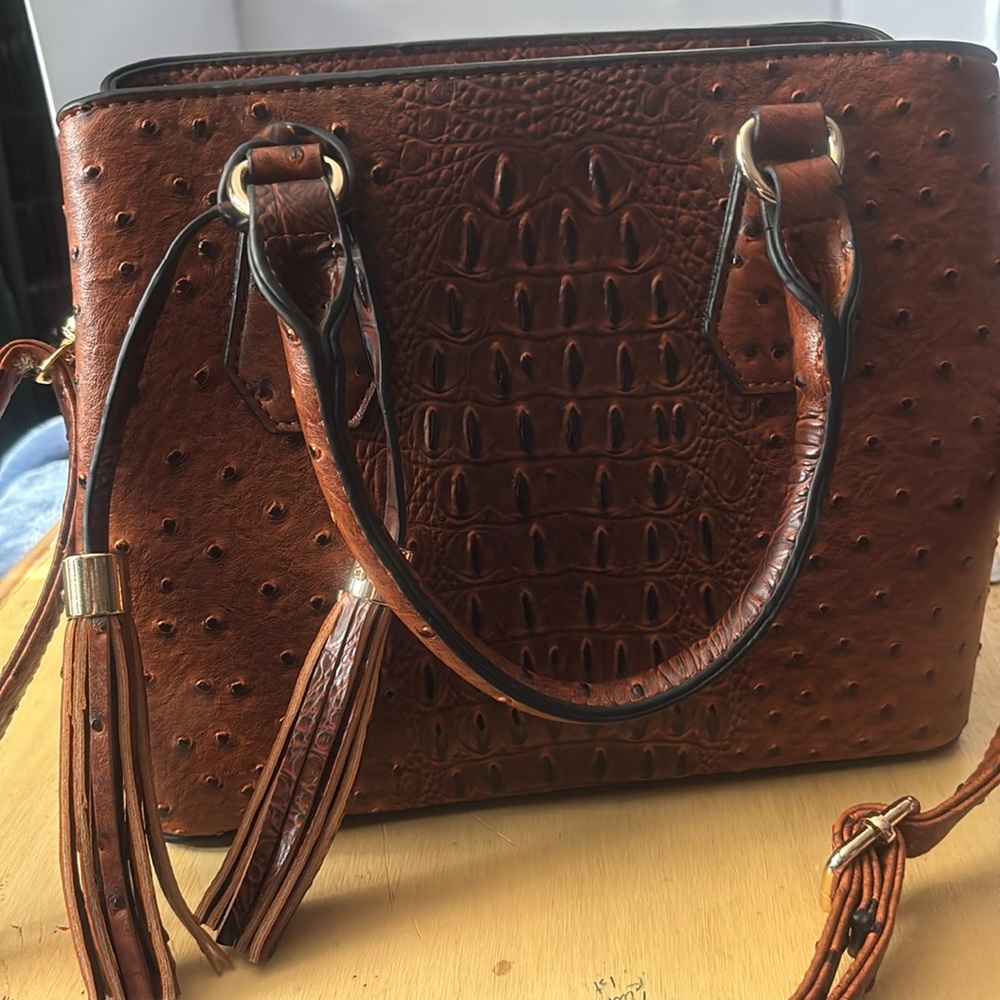 Faux Ostrich leather Handbag